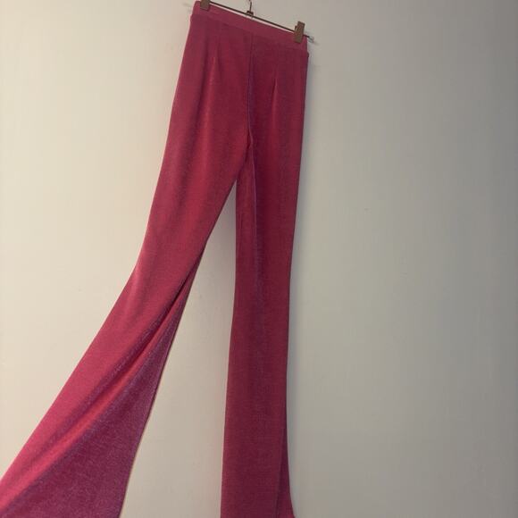 Princess Polly Hot Pants Womens Sz Xs 0 Flare Pant Elastic Waist BellBottom Pink - Picture 6 of 8